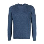 Blauwe Gebreide Crew-Neck Trui Boglioli , Blue , Heren