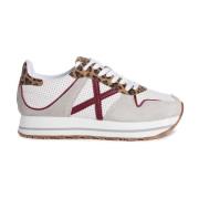 Retro-geïnspireerde Dames Platform Sneakers Munich , Beige , Dames