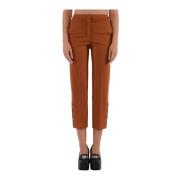 Cropped Broek in Stretch Jersey Twinset , Brown , Dames