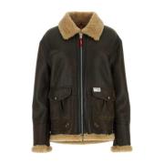 Donkerbruine Shearling Jas Fay , Brown , Dames