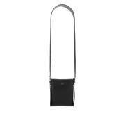 Leren Crossbody Tas met Gouden Logo Sacai , Black , Dames