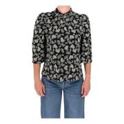 Geborduurde Viscose Shirt Hofmann Copenhagen , Black , Dames