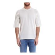 Katoenen T-shirt met ronde hals Roberto Collina , White , Heren