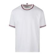 RWB Gestreepte Trim Katoenen T-Shirt Thom Browne , White , Heren