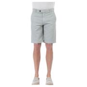 Groene Katoen-Linnen Bermuda Shorts Eleventy , Green , Heren