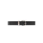 Zwarte leren Riem met zilveren gesp Depeche , Black , Dames