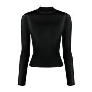 Zwarte Mockneck 2nd Skin Top Courrèges , Black , Dames