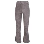 Korte Flared Suède Broek Via Masini 80 , Gray , Dames