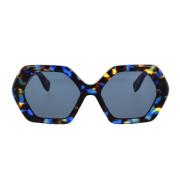 Zeshoekige zonnebril met gedurfde schildpadmontuur Ambush , Multicolor...