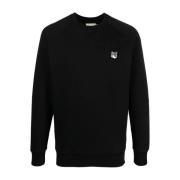 Klassieke Sweatshirt met Grey Fox Head Patch Maison Kitsuné , Black , ...