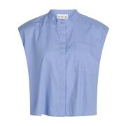 Shirts Blanche , Blue , Dames
