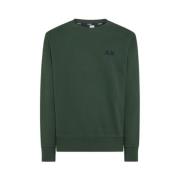 Katoenen Crew Neck Sweater - Regular Fit Sun68 , Green , Heren