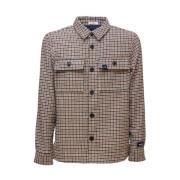 Tartan Overshirt met Borstzak Sun68 , Beige , Heren