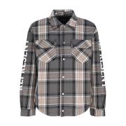 Geruite Flanellen Shirt Represent , Gray , Heren