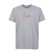 Logo Katoenen T-shirt Grijs A.p.c. , Gray , Heren