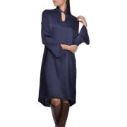 Zijden jurk Gran Sasso , Blue , Dames