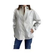 Oversized Gestreepte Witte Blouse Anine Bing , White , Dames