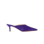 Elegante Laura Purple Zijden Muiltje met Hak Scarosso , Purple , Dames