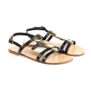 Leren sandalen met ronde neus en decoratieve applicatie Baldinini , Bl...