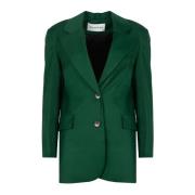 Tijdloze Single-Breasted Blazer Silvian Heach , Green , Dames