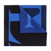 Wollen sjaal met logo Lanvin , Blue , Dames