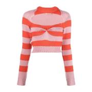 Gestreepte Crewneck Sweater voor Dames Marni , Pink , Dames
