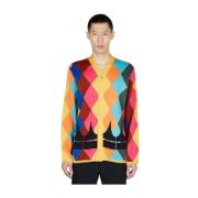 Diamond Gebreide Cardigan Comme des Garçons , Yellow , Heren