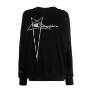 Black Logo Sweatshirt Rick Owens , Black , Dames