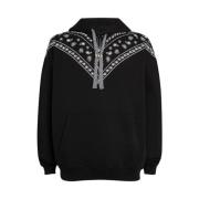 Bandana Comfort Hoodie Zwart Wit Marcelo Burlon , Black , Heren