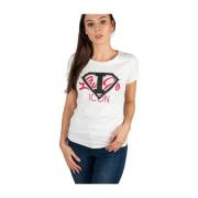 Aansluitend Ronde Hals T-Shirt Liu Jo , White , Dames