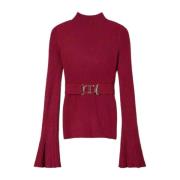 Klokmouw Trui Twinset , Red , Dames