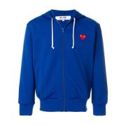 Blauwe Play Sweatshirt met Ritssluiting en Geborduurd Logo Comme des G...