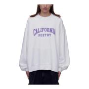 California Poetry Varsity Crew Sweatshirt Nahmias , White , Heren