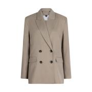 Dubbelrijige Blazer in Faded Khaki Dante 6 , Beige , Dames