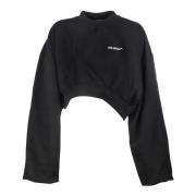Zwart Cropped Sweatshirt Off White , Black , Dames