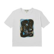 Stijlvolle dames T-shirt met grafische print Munthe , White , Dames