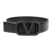 VLogo Signature Zwart Kalfsleren Riem Valentino Garavani , Black , Her...