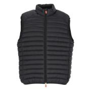 Zwarte Gewatteerde Vest voor Mannen Save The Duck , Black , Heren