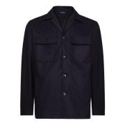 Link Shirt Jacket Boggi Milano , Blue , Heren