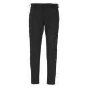 Zwarte maatwerk broek met riemlussen PT Torino , Black , Heren