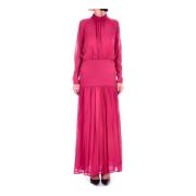 Roze Jurken met Ritssluiting en Knoopsluiting Semicouture , Pink , Dam...