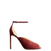 Open-toe Suède Pumps Francesco Russo , Red , Dames