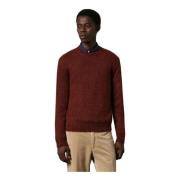 Mohair Silk Crewneck Sweater Massimo Alba , Brown , Heren