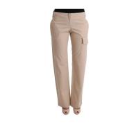 Beige Katoen Wol Regular Fit Broek Ermanno Scervino , Beige , Dames