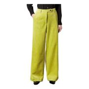 Wijde Corduroy Broek Massimo Alba , Green , Dames