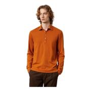 Ischia Polo Shirt met Lange Mouwen Massimo Alba , Orange , Heren