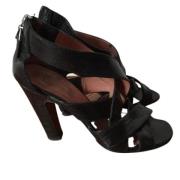 Pre-owned Leather sandals Alaïa Pre-owned , Black , Dames