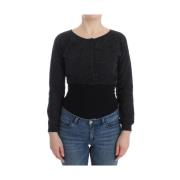 Donkergrijze Cropped Sweater Ermanno Scervino , Gray , Dames