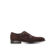 Bruine platte schoenen met dubbele gesp Henderson , Brown , Heren
