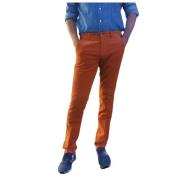 Slim Fit Fluweel Katoenen Chino Broek Mason's , Brown , Heren